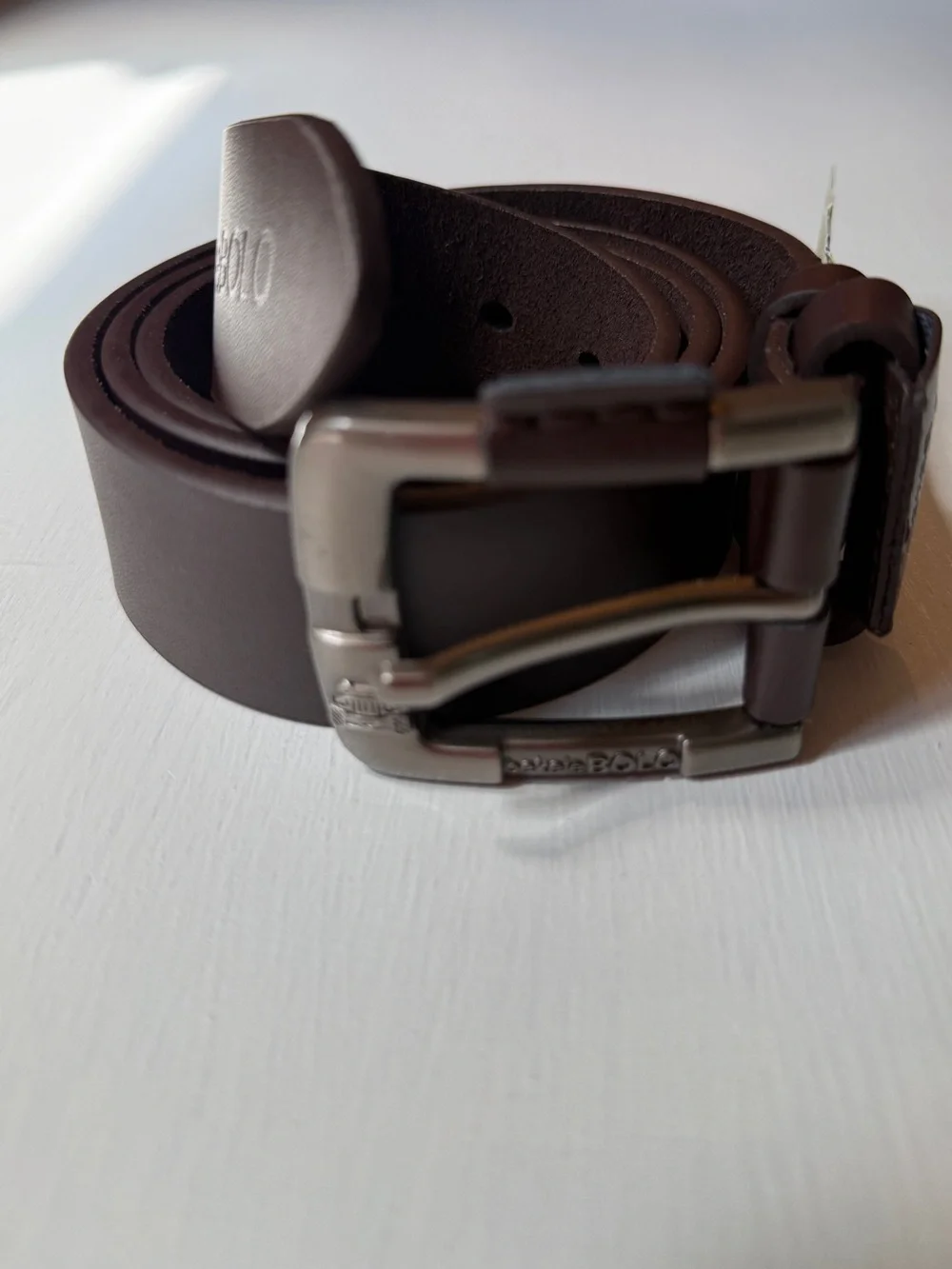 NWT BEKELE BOLO Men's Genuine Crafted Leather 1.5” Belt Sz Fits 32-34 Dark Brown